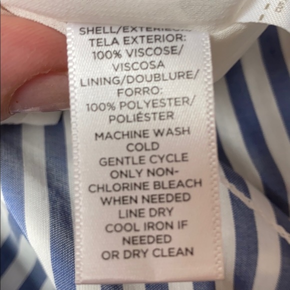 Ann Taylor LOFT stripe off shoulder dress - Picture 8 of 9